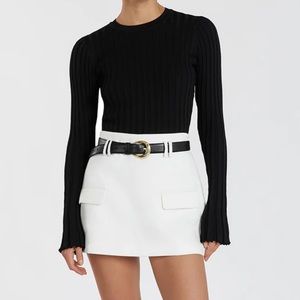 NWT Dissh Ada black long sleeve knit top